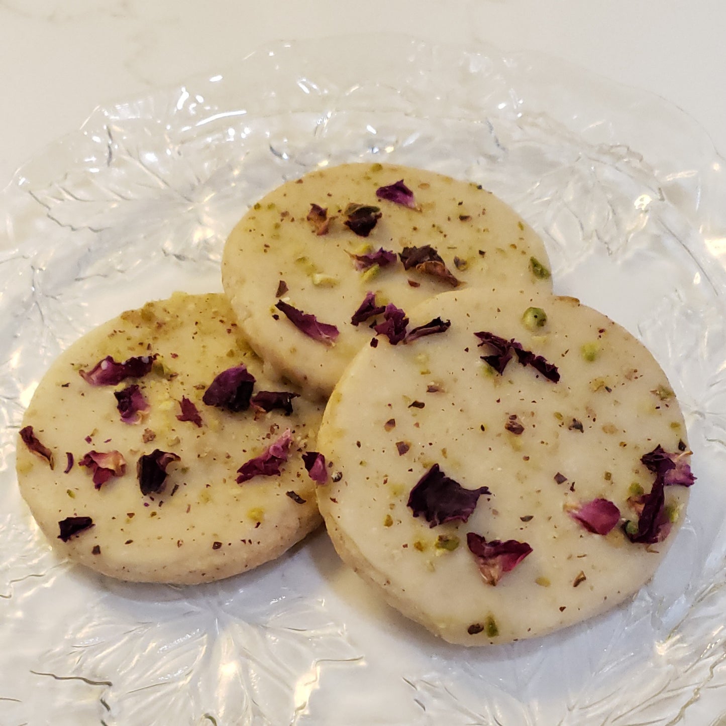 Pistachio Rose Petal Cookie (DOZEN)